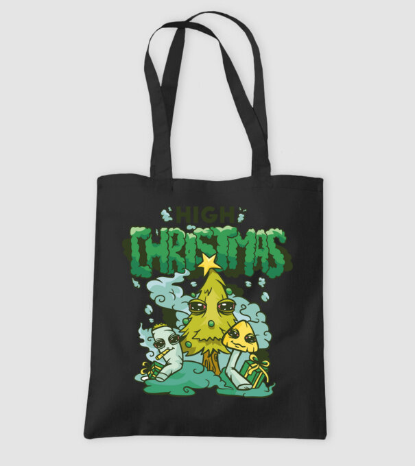 Crăciun drogat model negru pe tricou