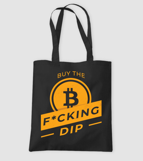 Bitcoin - Buy the fucking dip model negru pe tricou