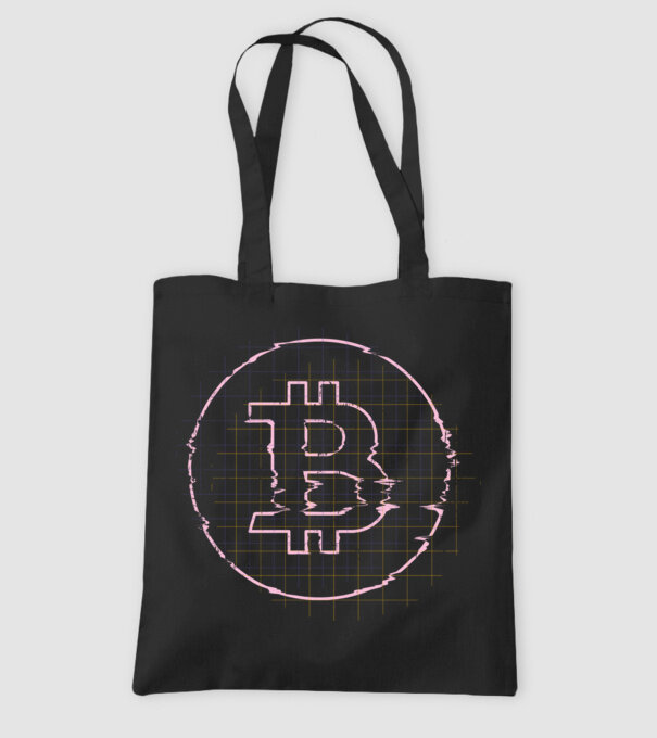 Bitcoin Glitch model negru pe tricou