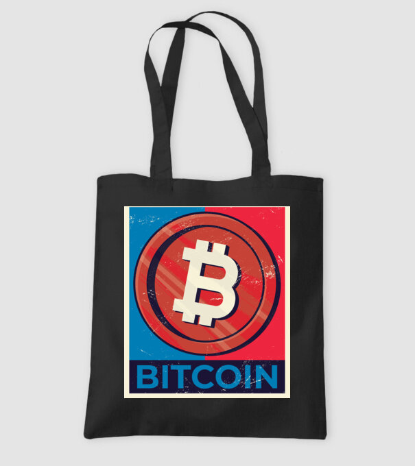 Bitcoin Criptomonedă model negru pe tricou