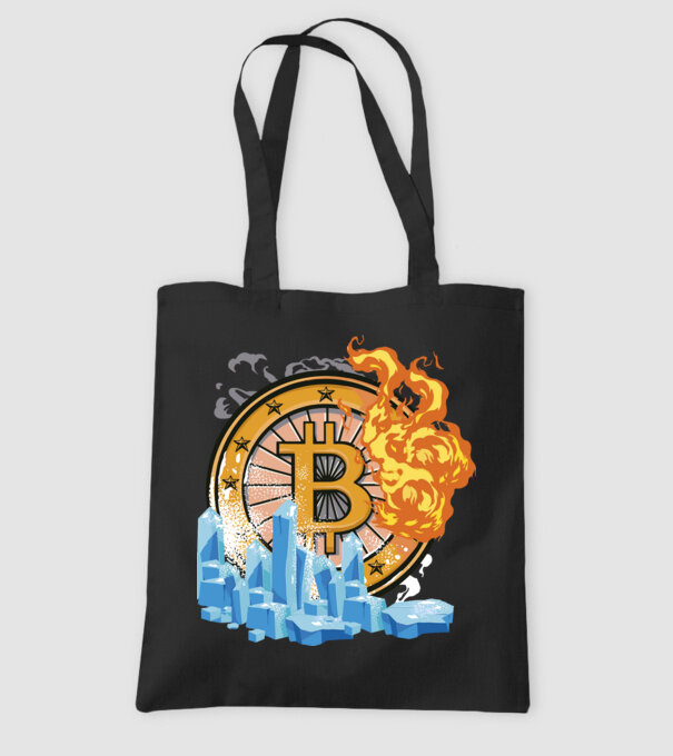 Logo Bitcoin model negru pe tricou