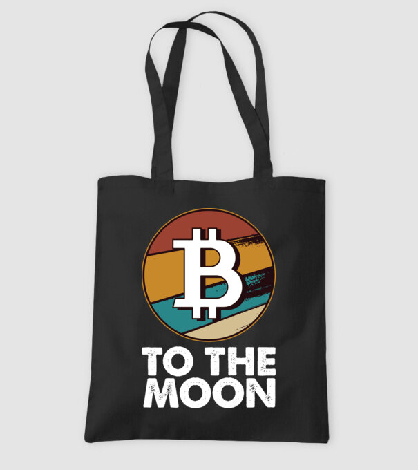 Bitcoin to the moon model negru pe tricou