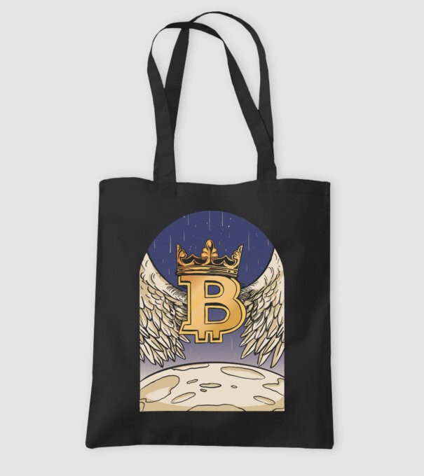 Bitcoin To The Moon Aselenizare model negru pe tricou