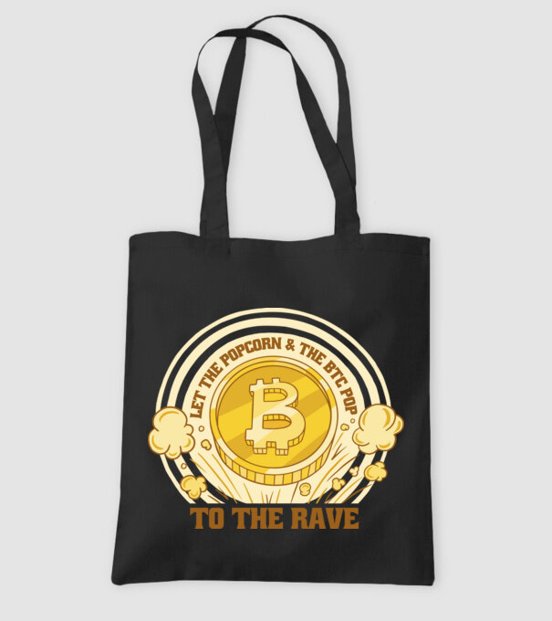 Bitcoin to the Rave model negru pe tricou