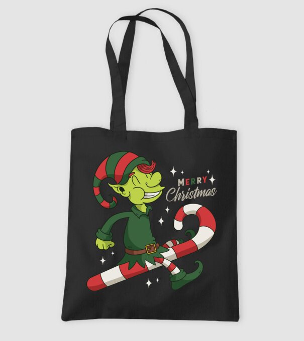 Crăciun Fericit Elf model negru pe tricou