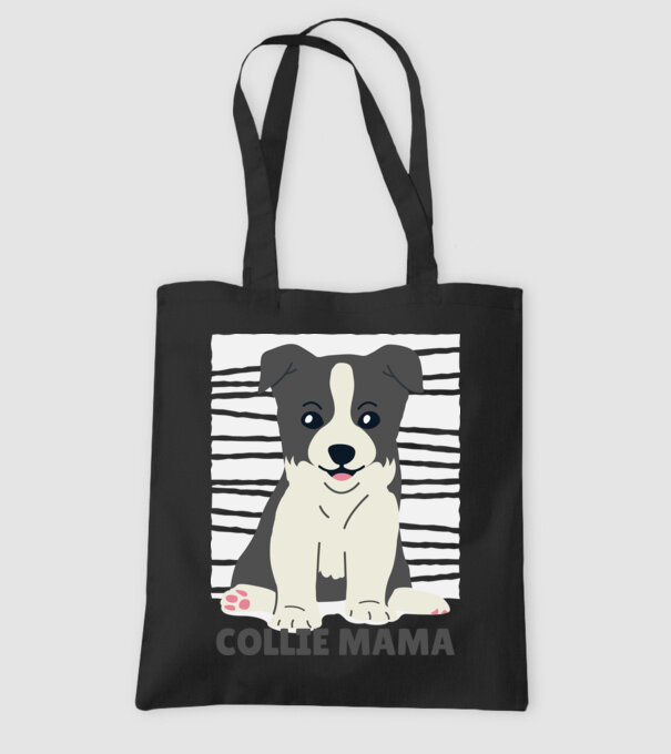 Border Collie Mamă model negru pe tricou