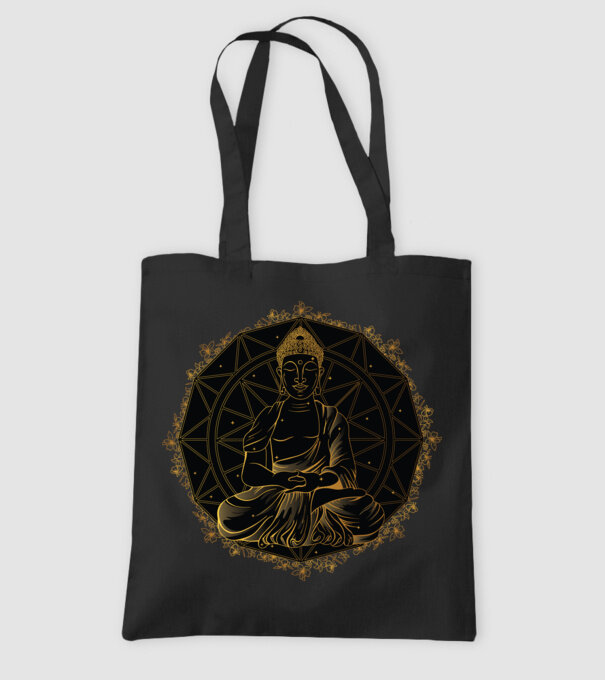 Buddha Mandala model negru pe tricou
