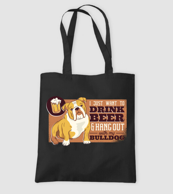 Bulldog și bere este tot ce am nevoie model negru pe tricou
