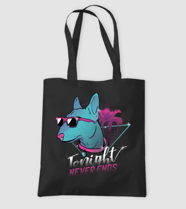 Bullterrier Neon Retro tricou amuzant model negru pe tricou