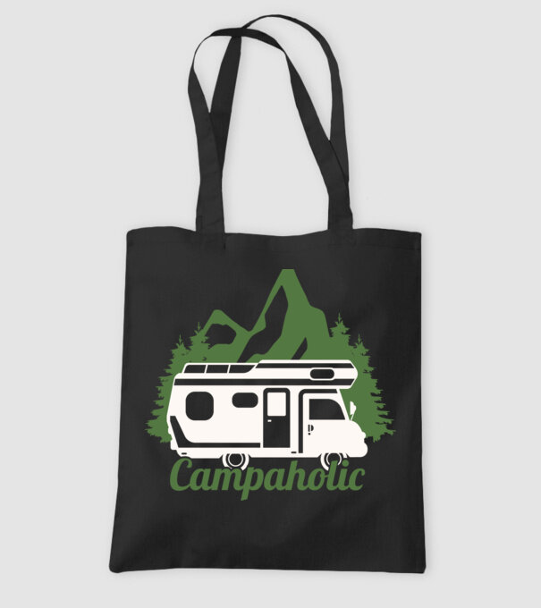 Campare Campaholic model negru pe tricou
