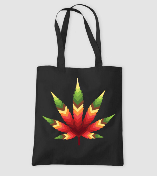 Frunză de canabis model negru pe tricou