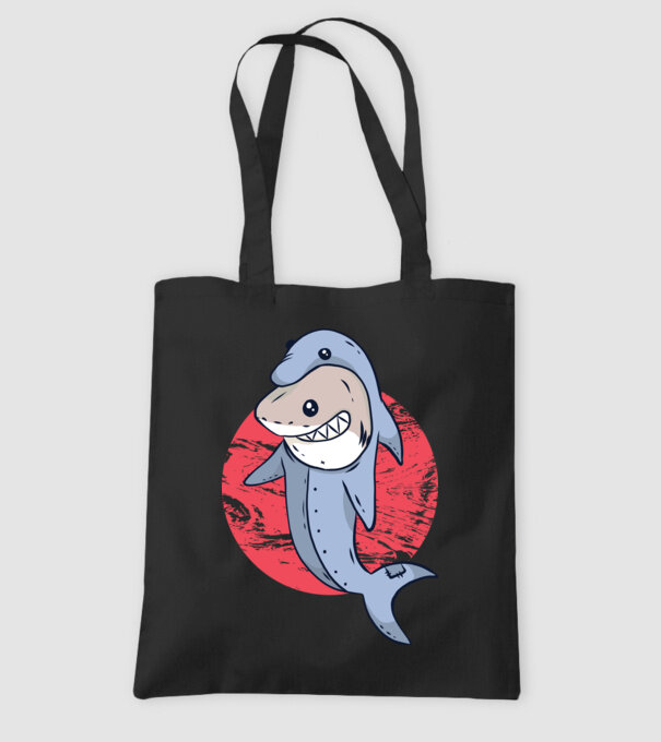 Rechin în costum de delfin model negru pe tricou