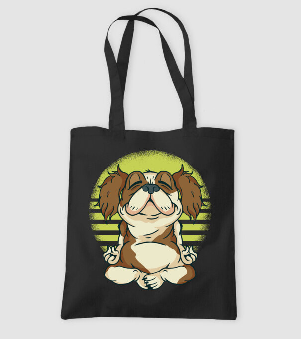 Cavalier King Spaniel Yoga model negru pe tricou
