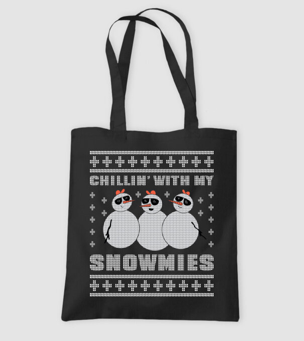 Chillin with my Snowmies tricou pulovăr urât model negru pe tricou