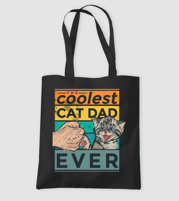 Coolest Cat Dad Ever - Cel mai tare tată cu pisică model negru pe tricou