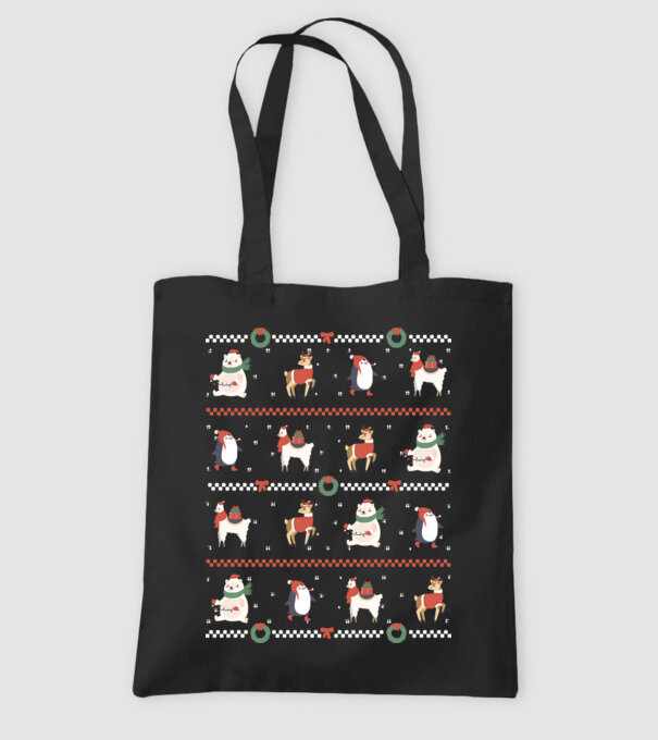 Pulover urât cu Animale drăguțe model negru pe tricou
