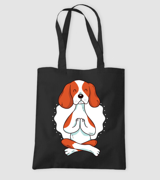Yoga Drăguț Câine Beagle model negru pe tricou