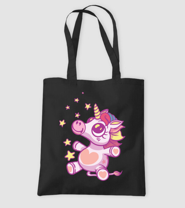 Unicorn drăguț model negru pe tricou