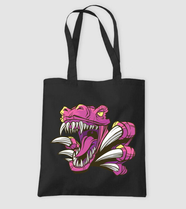 Gheare de dinozaur model negru pe tricou