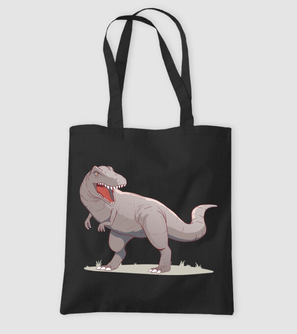 Dinozaur T-rex model negru pe tricou