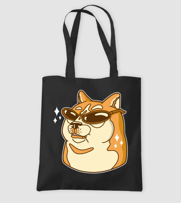 Doge Coin model negru pe tricou
