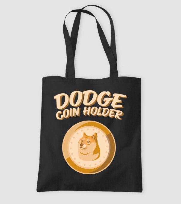 Doge Coin Holder model negru pe tricou