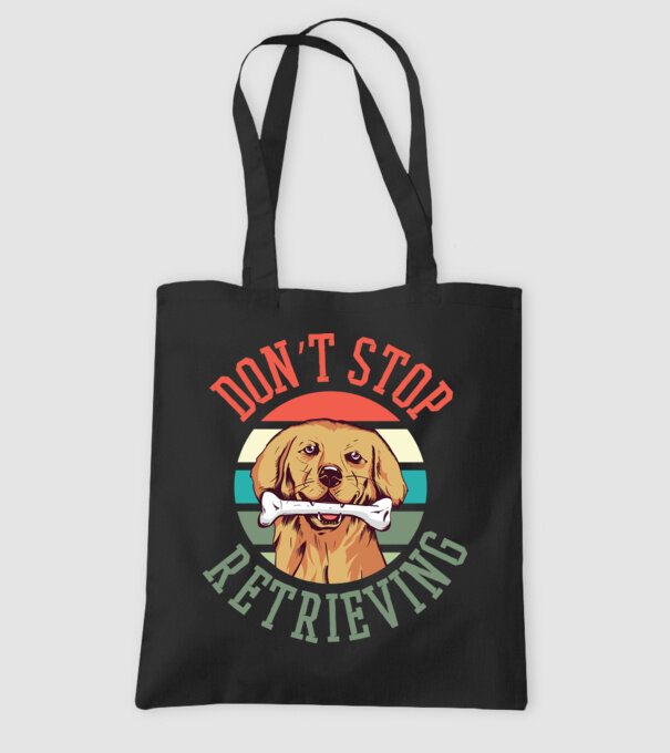 'Don''t Stop Retrieving Golden Retriever' model negru pe tricou