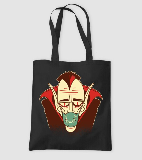 Dracula în mască model negru pe tricou