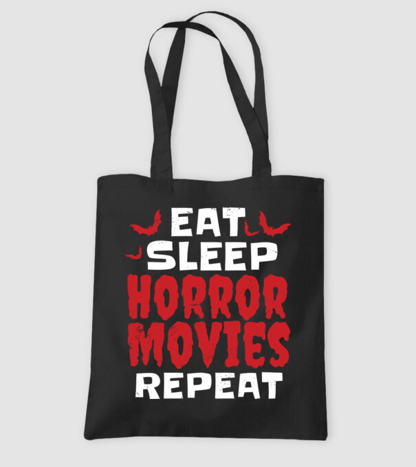 Eat Sleep Horror Movies Repeat model negru pe tricou