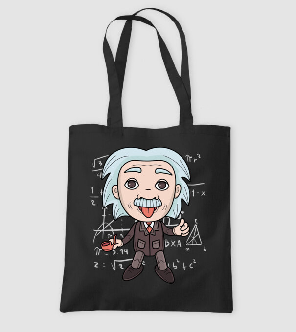 Caricatură Einstein model negru pe tricou