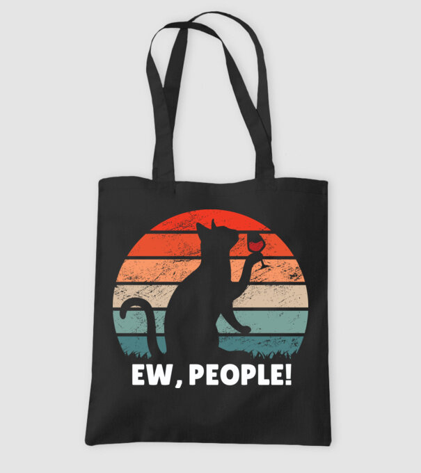 Ew, oameni - Pisică model negru pe tricou