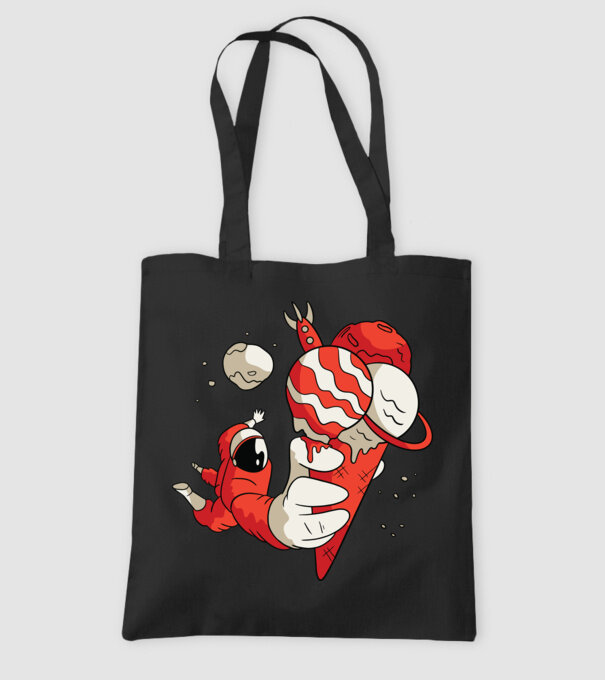 Astronaut cu Înghețată model negru pe tricou