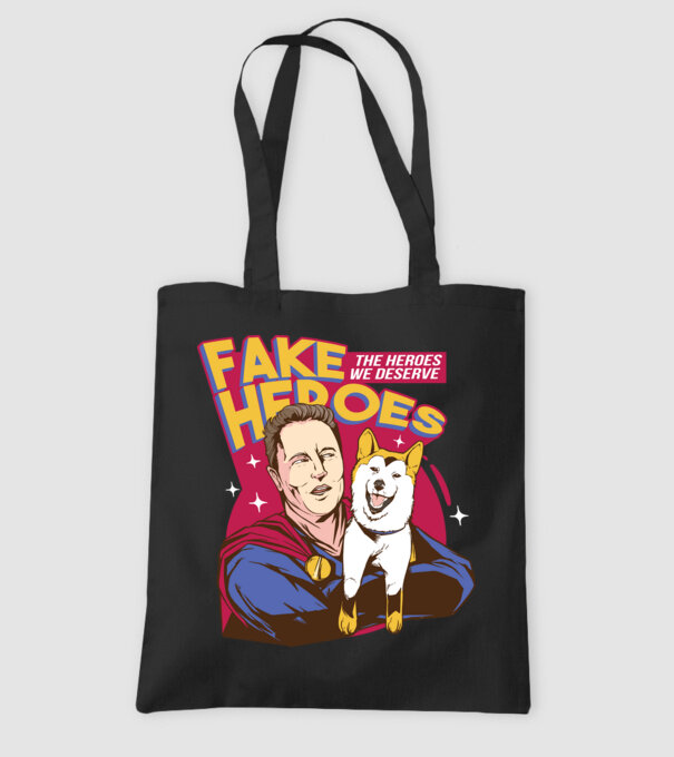 Fake Hero Elon Musk model negru pe tricou