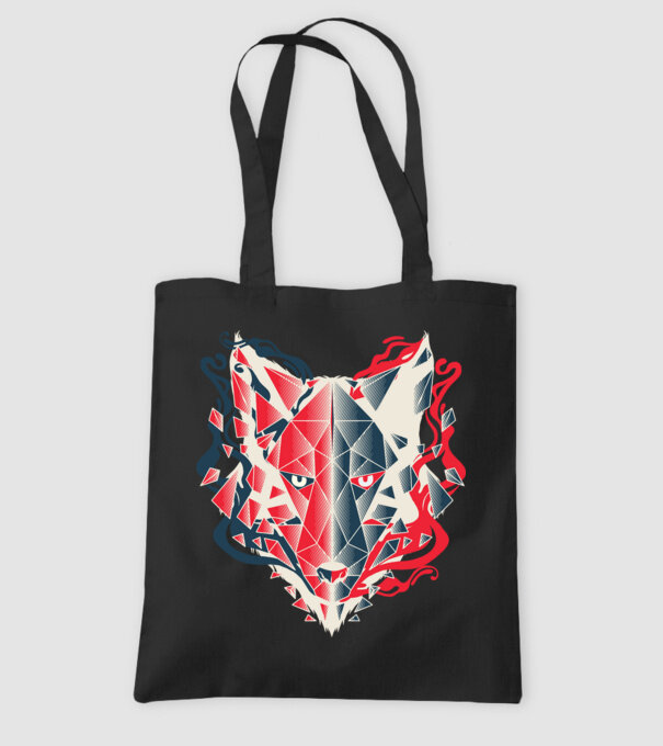 Wolf Head model negru pe tricou