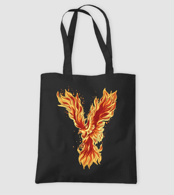 Pasărea Phoenix model negru pe tricou