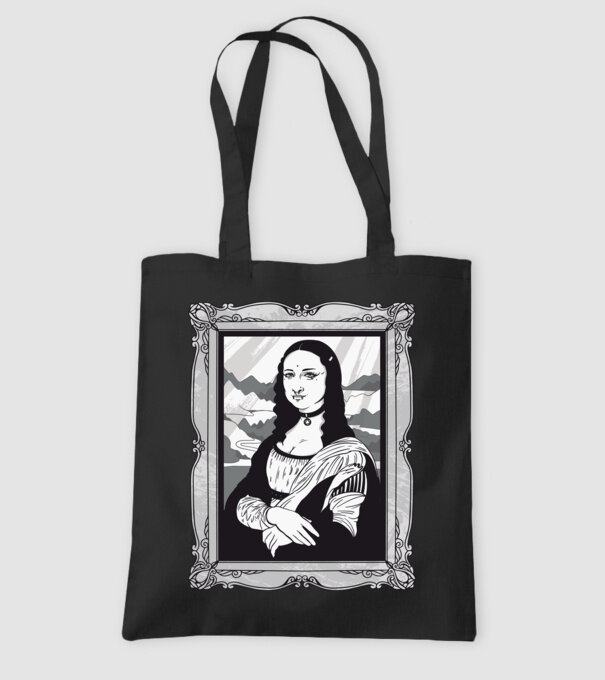Mona Lisa gotică model negru pe tricou