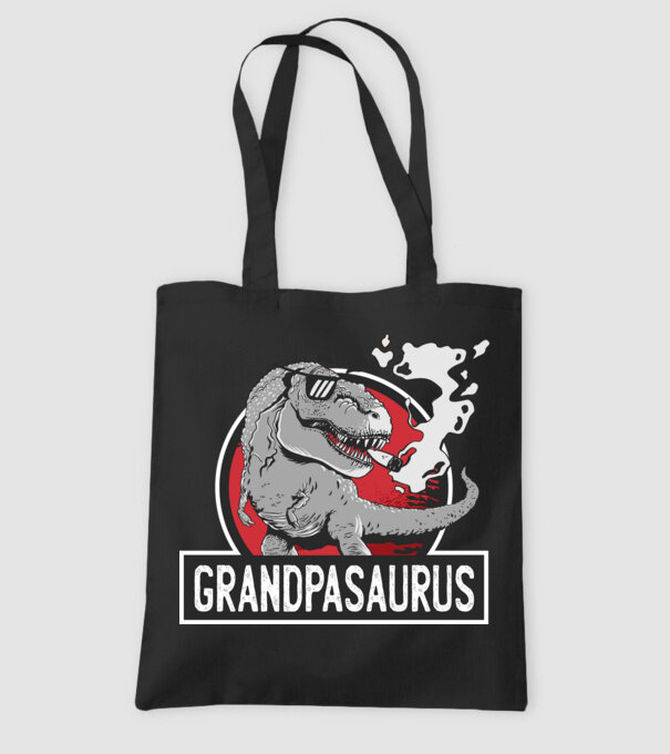 Grandpasaurus T-rex model negru pe tricou