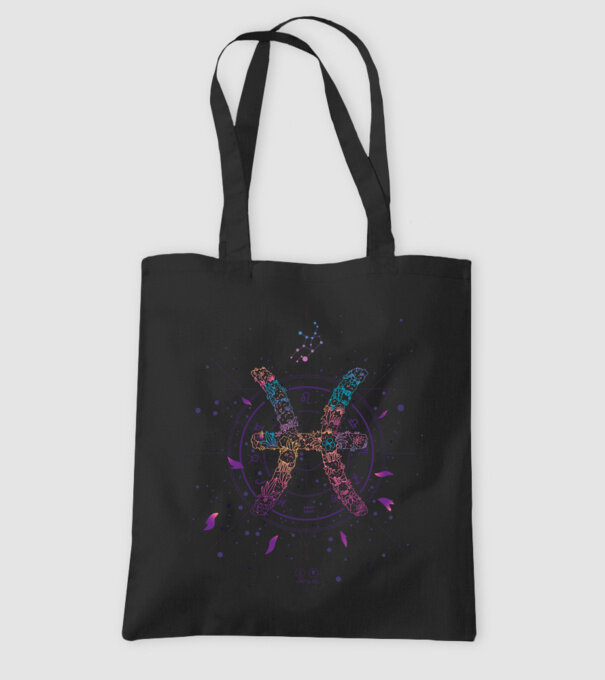 Pisces Zodiac model negru pe tricou
