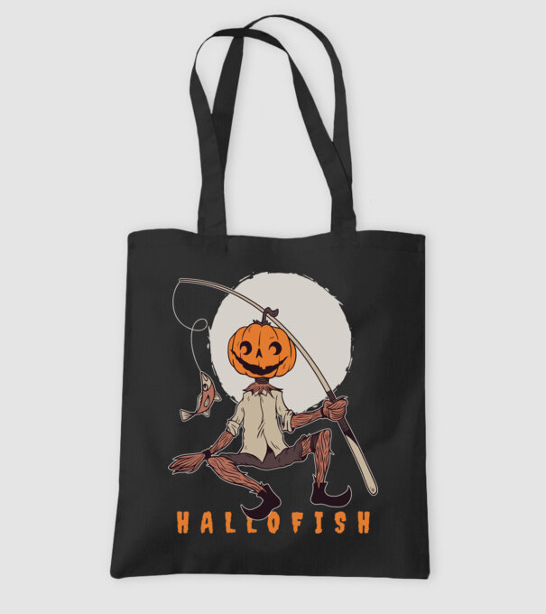 Hallofish - Pescar Halloween model negru pe tricou