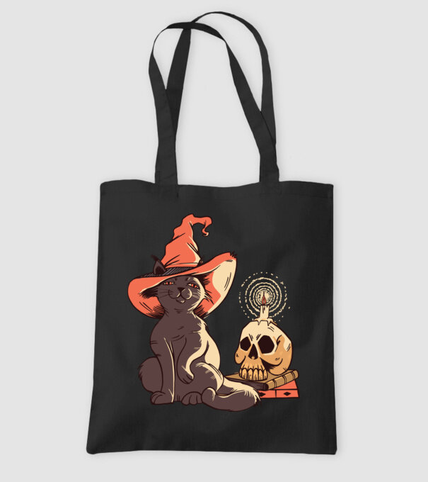 Pisică Halloween model negru pe tricou