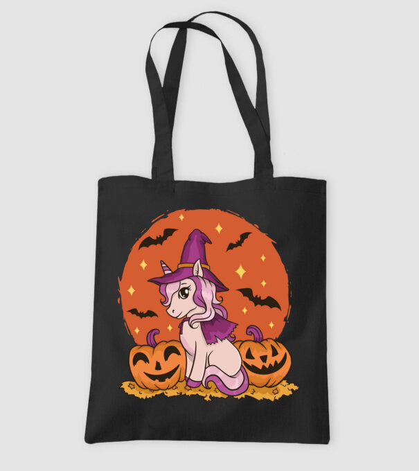 Unicorn Halloween model negru pe tricou
