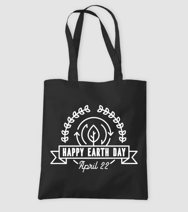 Happy Earth Day - Ziua Pământului model negru pe tricou