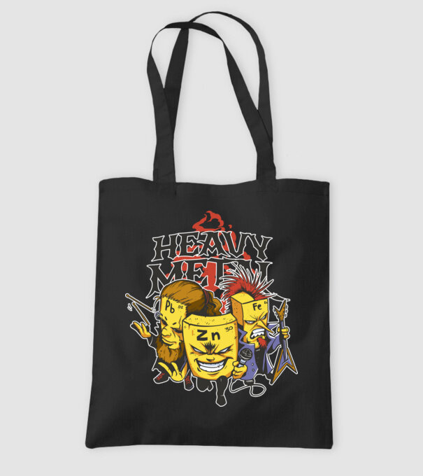 Elemente Heavy Metal model negru pe tricou