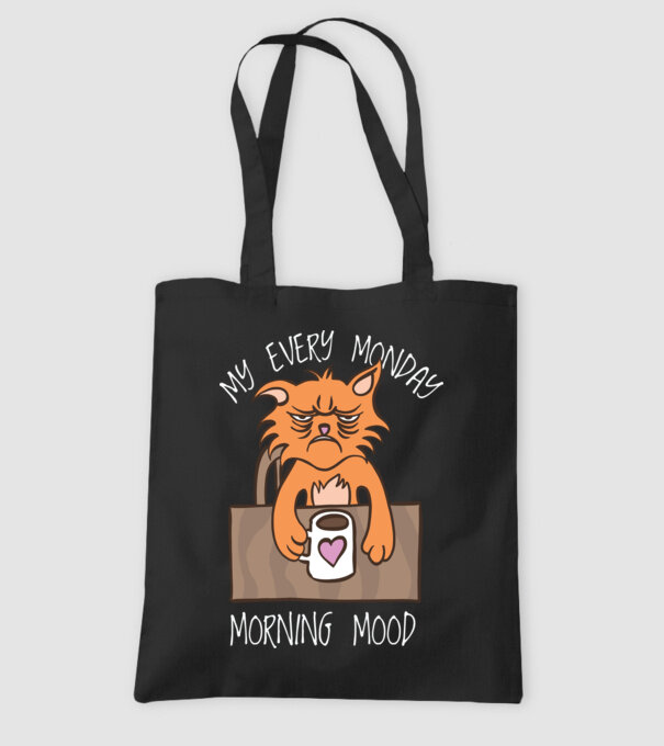 Starea mea de spirit de luni model negru pe tricou