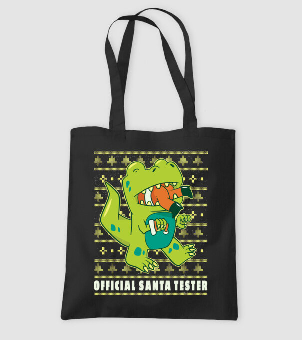 Tester oficial Moș Crăciun model negru pe tricou