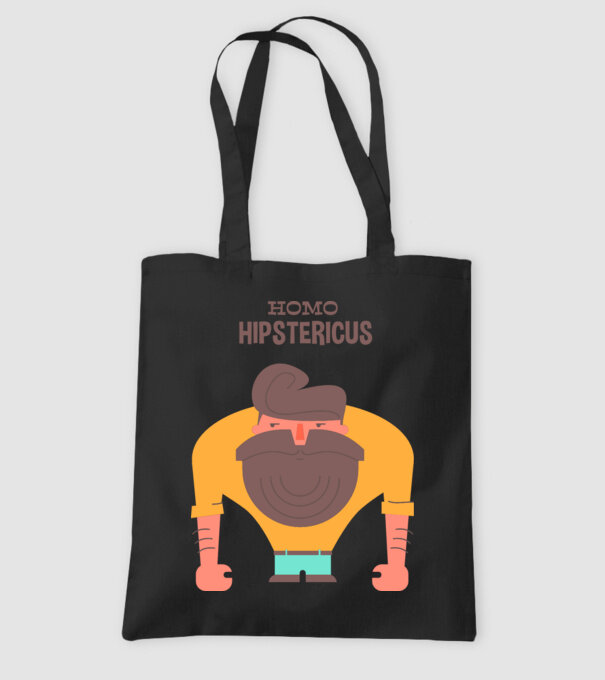 Homo Hipstericus model negru pe tricou