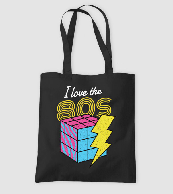 I love the 80s Cub Rubik model negru pe tricou