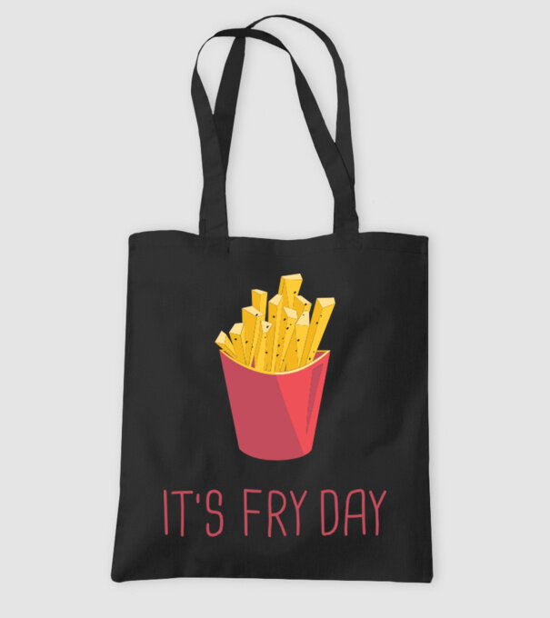 'It''s Fry Day' model negru pe tricou