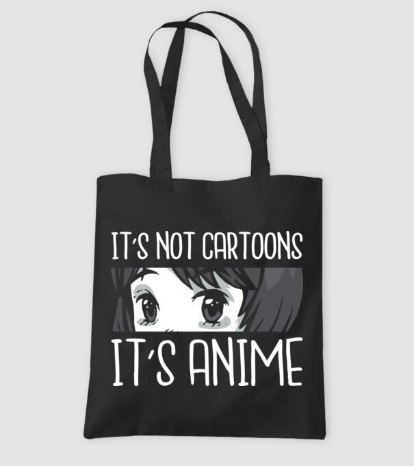 'It''s not cartoons it''s anime' model negru pe tricou