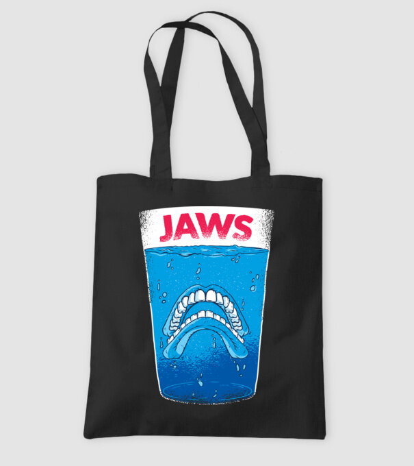 Jaws dinți tricou parodie model negru pe tricou